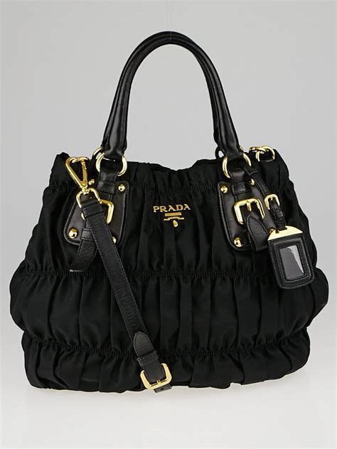 PRADA Tessuto Nylon Gaufre Shopping Satchel Black.